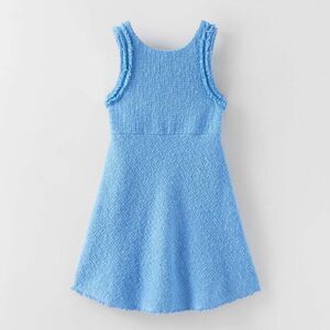 Zara Kids Sky Blue Tweed Knit Fit & Flare Dress Sz 9 Baby Shower Graduation